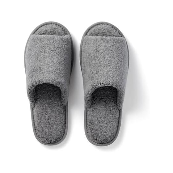 MUJI Washable Cotton Pile Slippers/Open Front