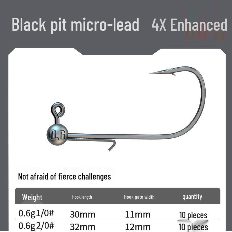 

Крючок с микро-головкой Ao Hu - Усиленный для соревнований Black Pit, с плоским телом крючка для легкой рыбалки.