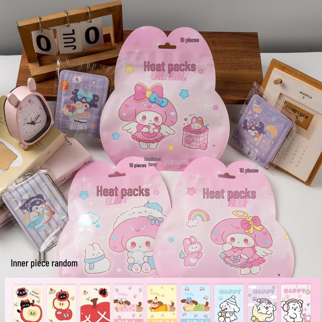 Large Self-Heating Warm Patch for Girls - Cute Cartoon Design for Belly Warmth and Cold Protection