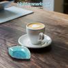 2 pcs Ceramic Leaf Spoon Rest Ice Crack Finish Kitchen Utensil Holder For Coffee Station Cooking Spoon Rest Stove Organizer