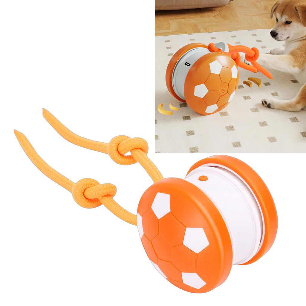 Interactive Dog Toy   Rechargeable Chew Proof Electric Automatic Rolling Dog   with Rope for Small Large Dogs