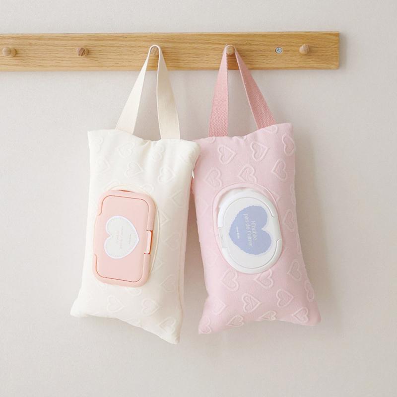 Cotton Drawstring Tissue Bag Napkin Holder Container Portable Kitchen Table Tissue Storage Bag Home Room Decoration Accessories