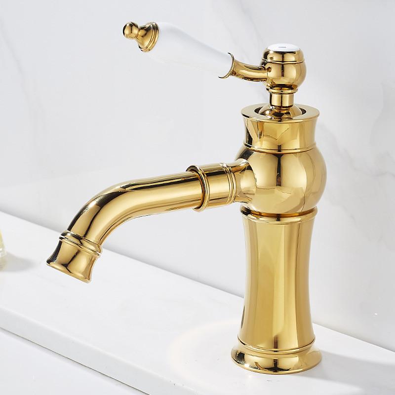 Gold Basin Faucet Chrome Torneiras Bathroom Faucet Sink Faucet Single Handle Hole Faucet Basin Taps Hot Cold Mixer Tap Crane