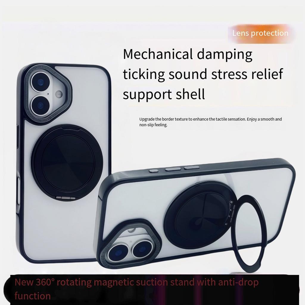 Für iPhone 16 Magnetische Hülle Acryl TPU Handy Rückseite mit Ständer