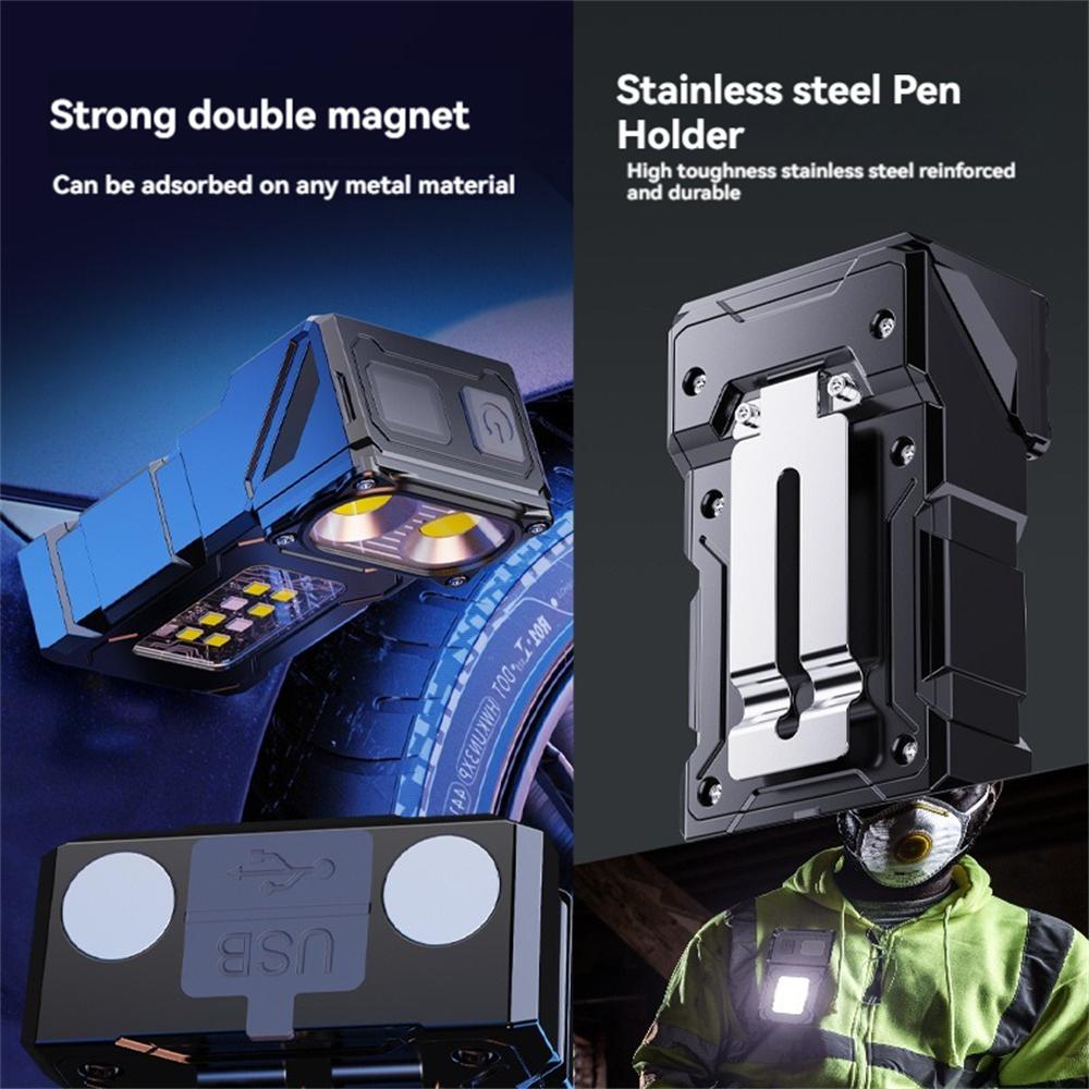 5000LM LED SMD COB High Power Keychain Flashlight Type-C Charging IP45 Waterproof Compact Portable Work Lantern