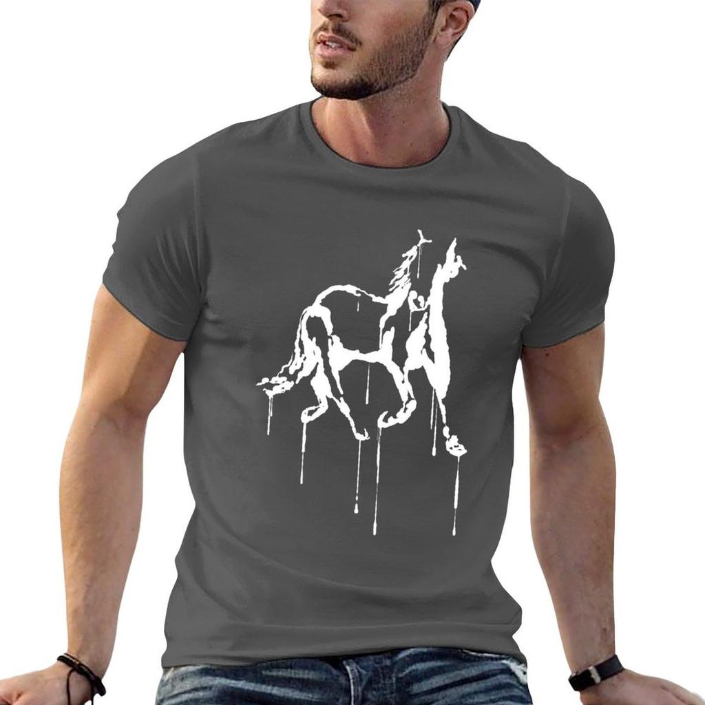 Splatter Horse (white) TShirt Basic Short Sleeve TShirt for Unisex
