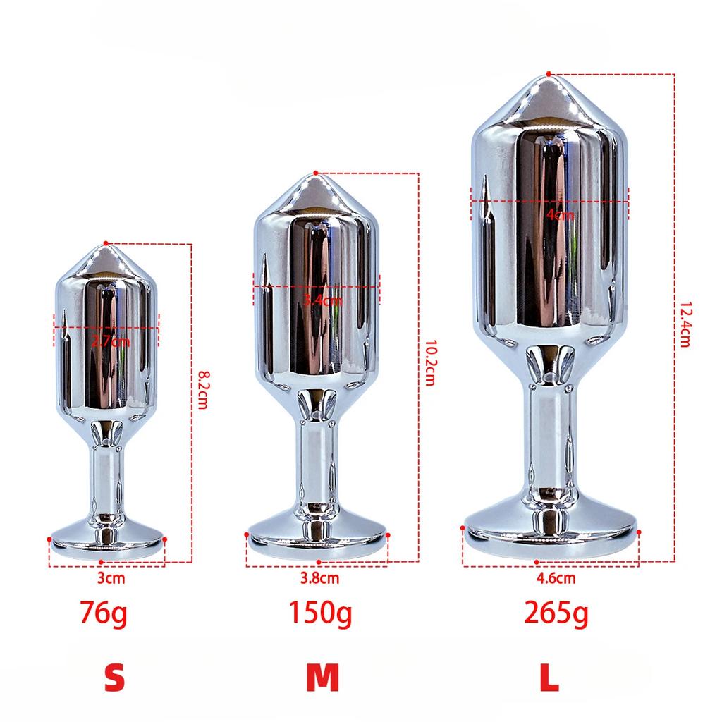 Gravity Anal Plugs Metal Silver Butt Trainer Jewel Inlaid Bottom Sex Toy Prostate Massager Backdoor Expander