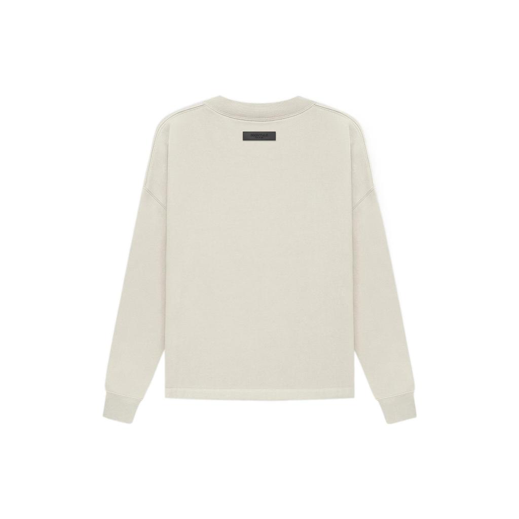 Fear of God Essentials SS22 Relaxed Crewneck Sweatshirt With Flocked Chest Logo and Ribless Hem Men Sweatshirt Wheat FOG-SS22-134