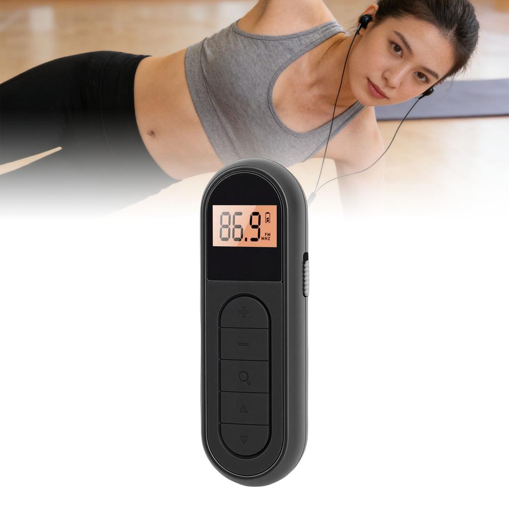 FM Radio Re able Portable Transistor Radio with Best Reception Backlight LCD Digital Tuning Stereo Sound Belt Clamp for Jogging Walking Cycling