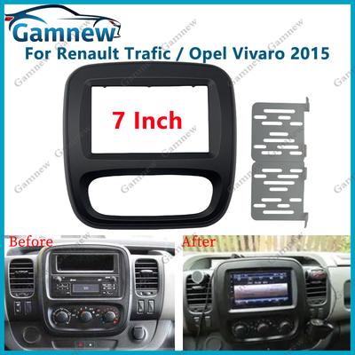7 Inch 2DIN Car Fascia Radio Panel For Renault Trafic Opel Vivaro 2015 Frame Kit Install Facia Face Plate