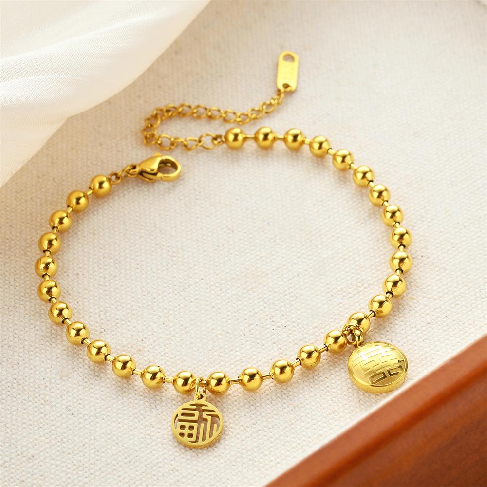 Korean Titanium Steel Four-Leaf Clover Bracelet - Women's Fashion, Versatile & Non-Fading Jewelry