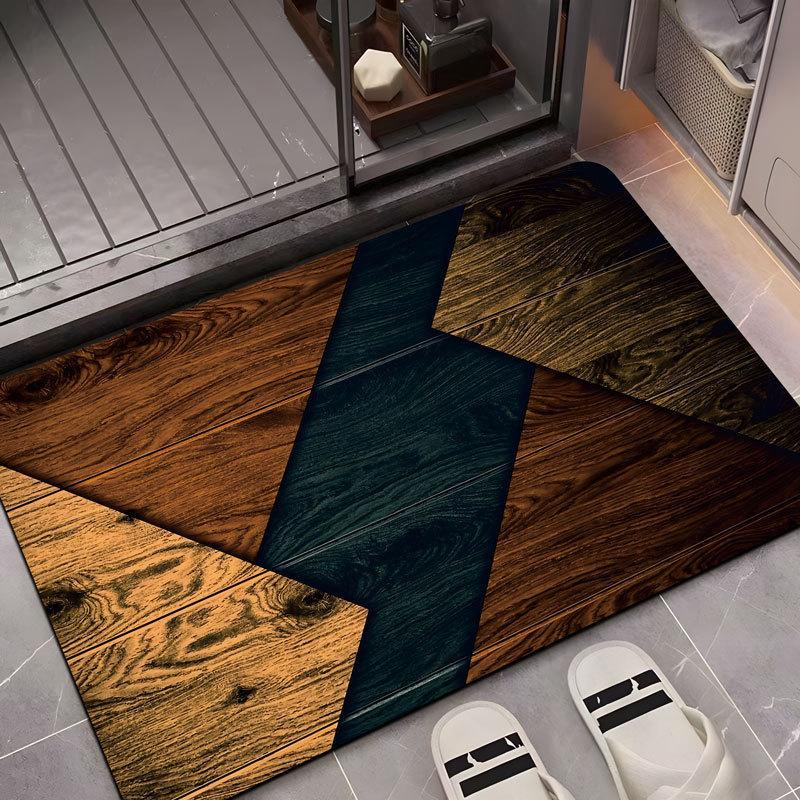 

Квадратные визуальные напольные коврики, водопоглощающие и противоскользящие коврики для ног для домашних ванных комнат, подходят для спален, кухонь и ванных комнат 40*60cm