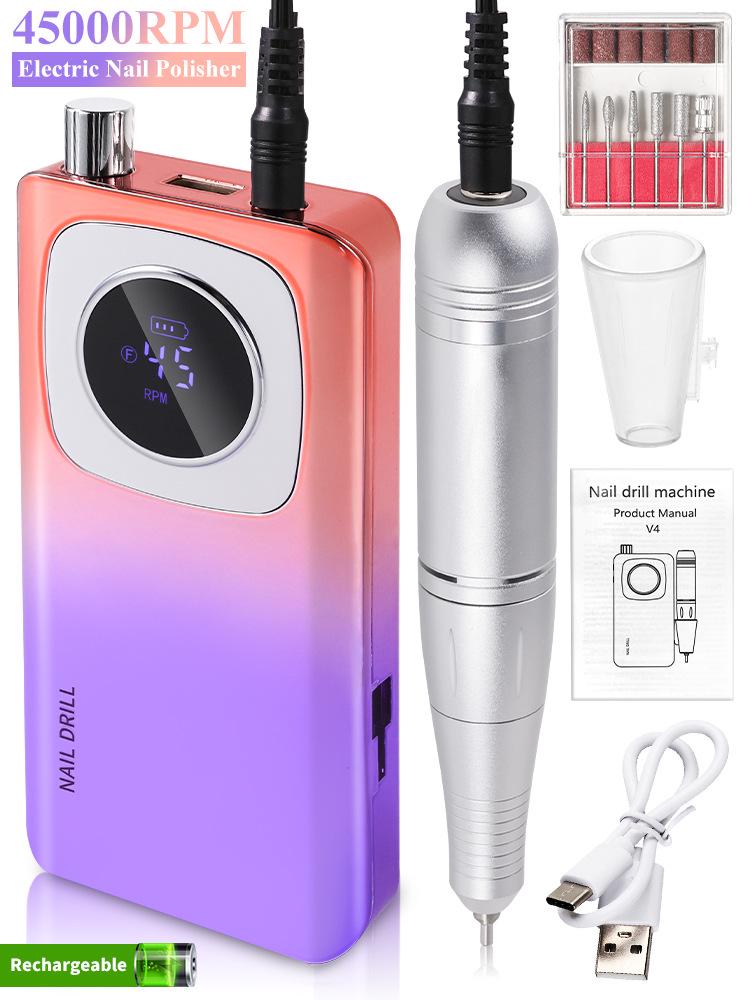 

Профессиональная аккумуляторная портативная электрическая пилка для ногтей V4 45000 об/мин