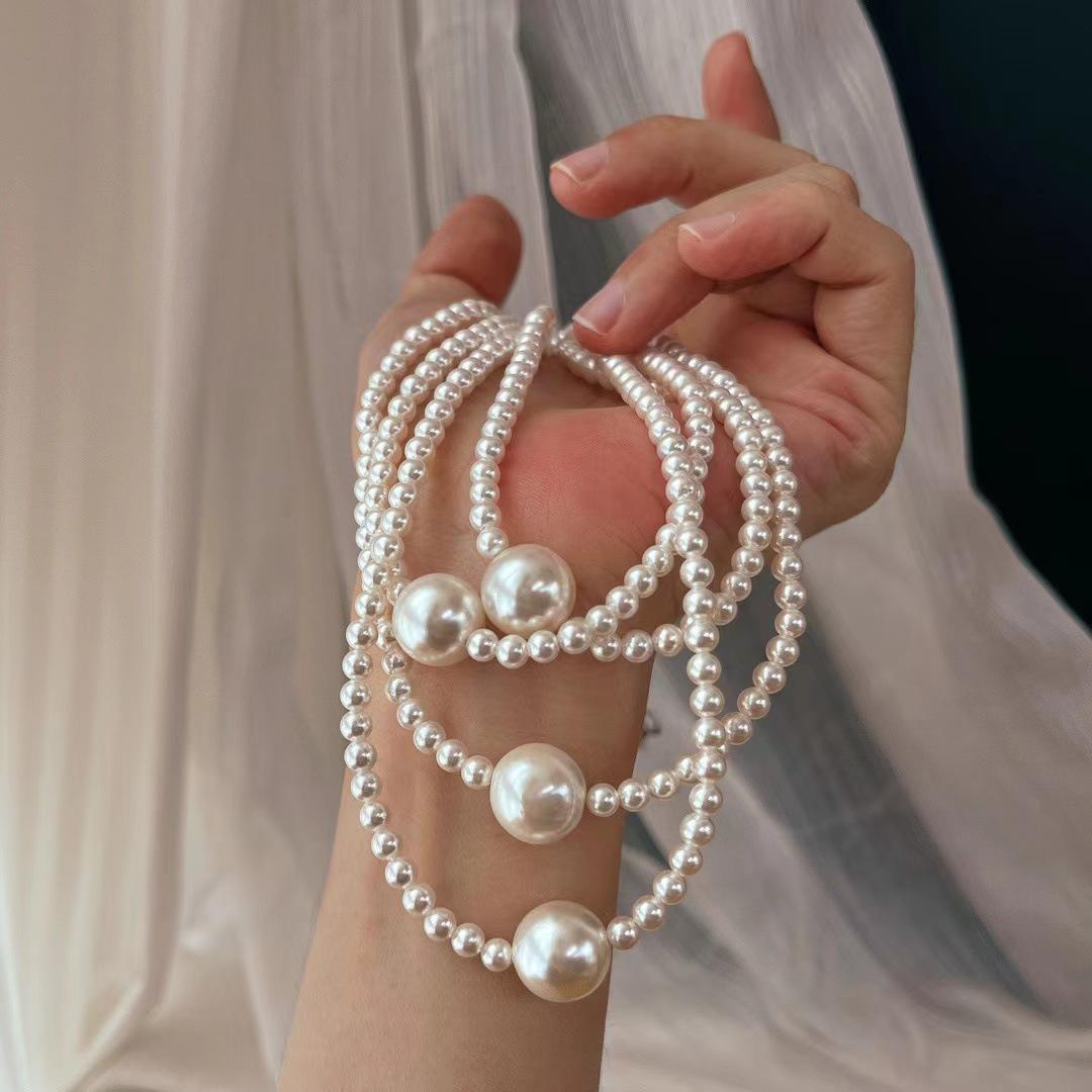 

Vintage Shijia Zhengyuan High-Gloss Pearl Clavicle Chain Necklace Women S Atmospheric Neck Jewelry