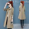 Spring Women's Elegant Office Wear Notched Collar Long Trench Coat