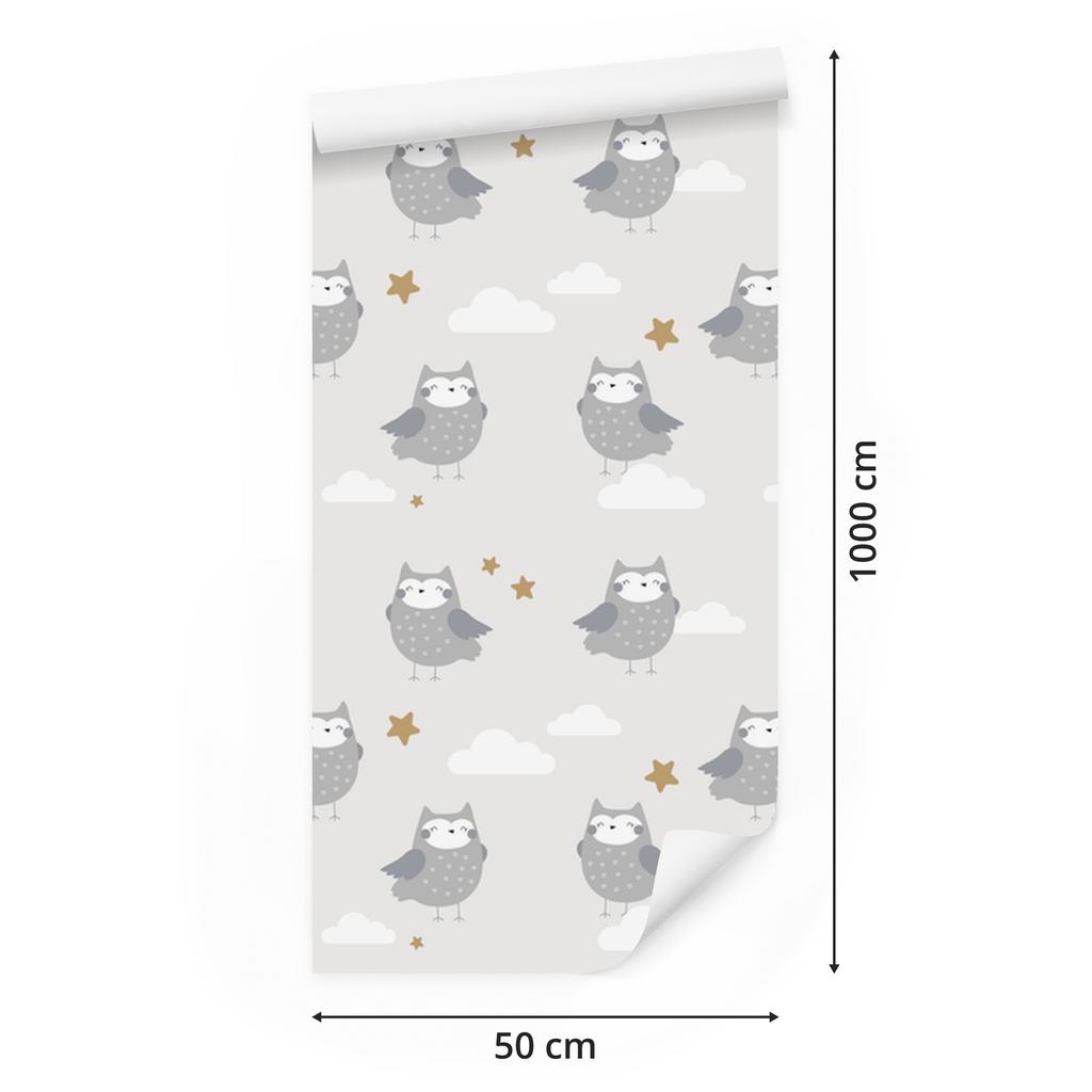 Owls in the Clouds Wallpaper for Living Room and Bedroom 50x1000