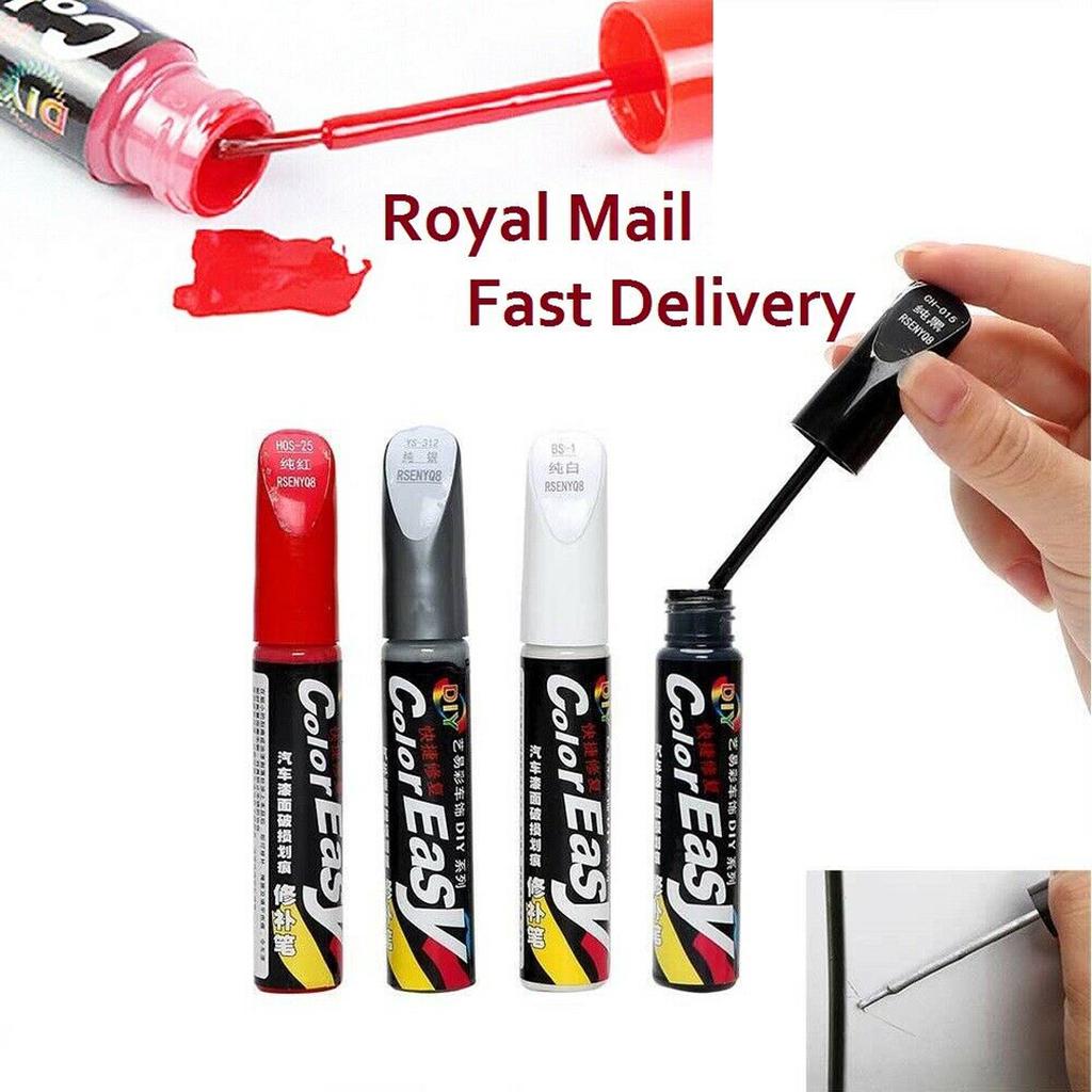 Mayitr 1pc Black White Red Silver Car Paint Scratch Repair Pen Waterproof Paint Pen Marker Pen Brush Paint Car Tyre Tread