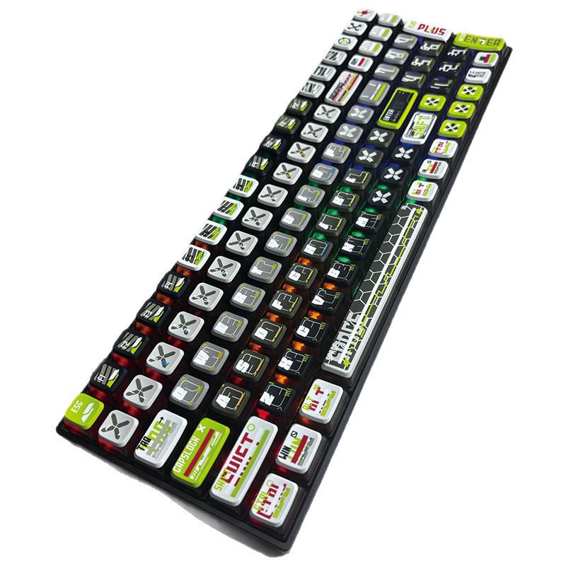 Graue Kuppel mit grünem Blitz-Thema Tastenkappen für Esports-Gaming: Benutzerdefiniertes helles mechanisches Tastatur