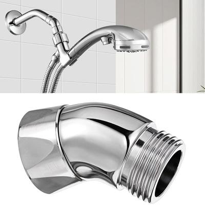 135 Degrees Shower Head Elbow Adapter Silver Adjust Bend Angle New Handheld Shower Head Connector