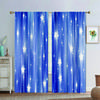 2pcs Fantasy Blue Night Starry Sky Printed Window Curtain - Rod Pocket Window Treatment for Home Decor and Room Decoration