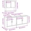 Bathroom Furniture Set with Shelf 3 Pcs Black Particle Board