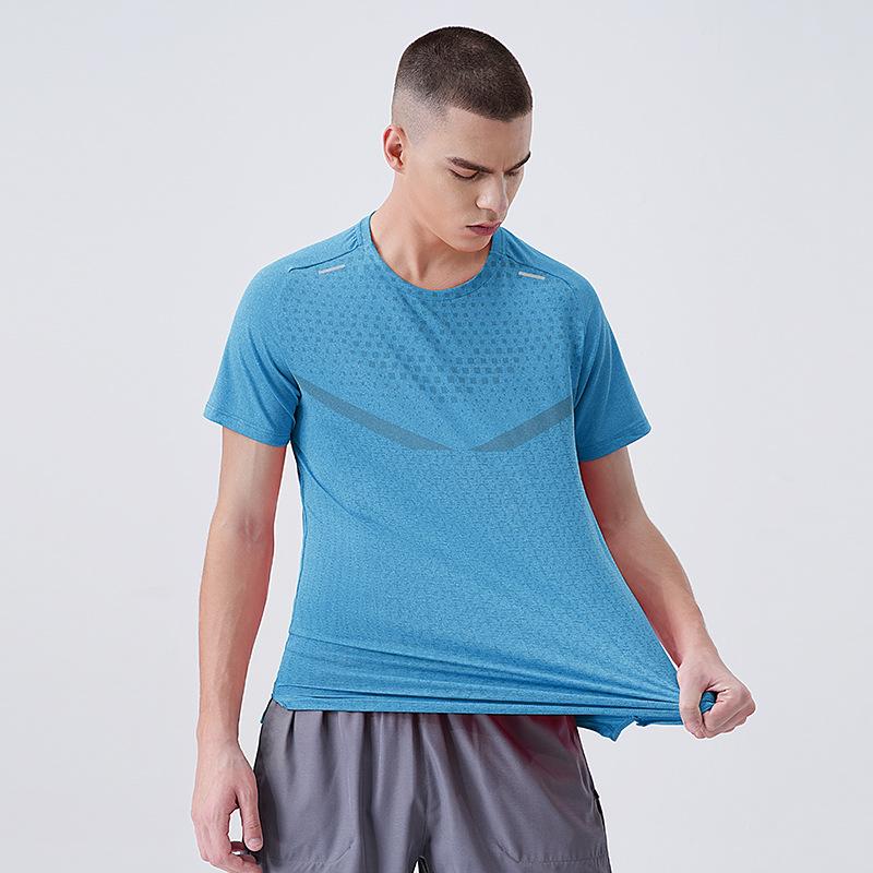 Eisseidenes Sport-T-Shirt für Herren Schnelltrocknend Sommer Leichtgewicht Kurzärmeliges Basketball-Top Trainingsshirt
