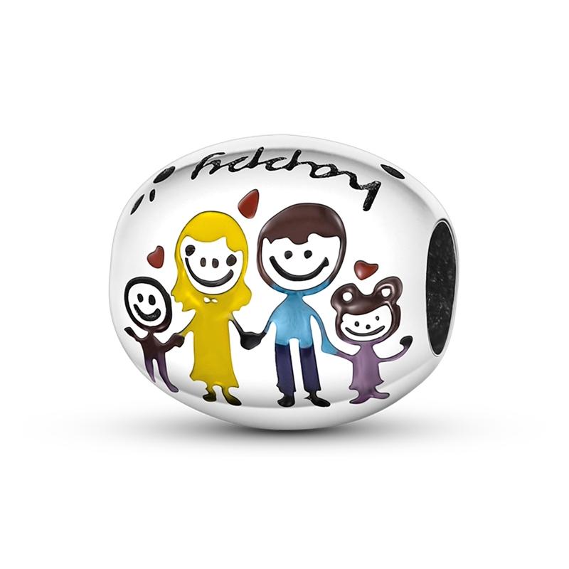 

Happy Family Affection Charms Copper Original Beads Fit Original Charms Bracelet Beads Jewelry Gifts For Women