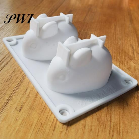 Pastry Mold Fondant Reusable Food Grade Heat-resistant DIY 2/6 Baking Grids Rabbit Dessert Candle Aromatherapy Kitchen Supplies Chocolate