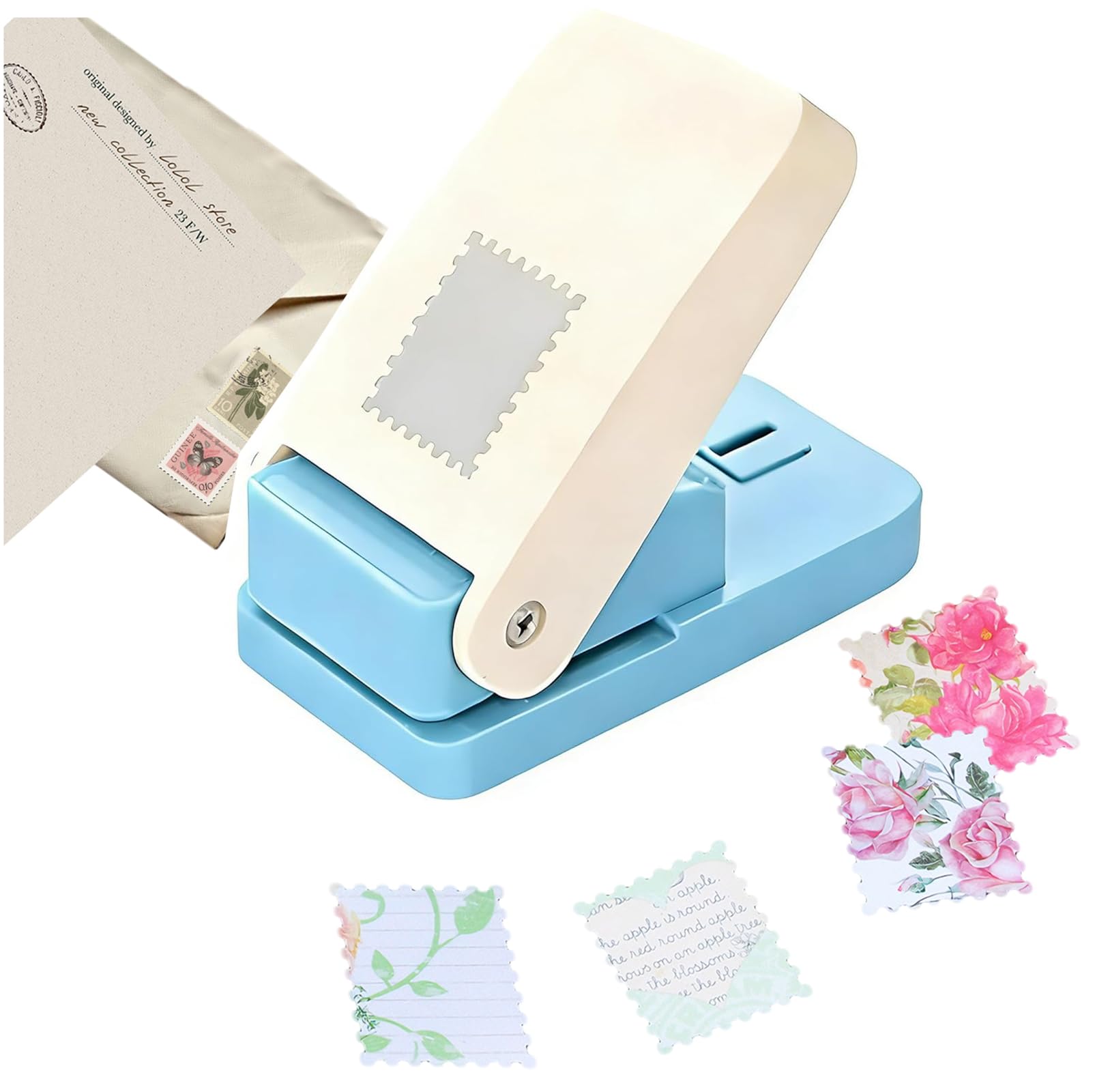 

Chewes Kwen Craft Punch Stamp-Shaped Rectangular Hole Punch 25.4mm×21.1mm Children s Paper Craft Embossed Stamp Design Handmade Gift Card Scrapbook