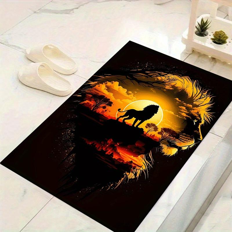 

1pc Lonely lion Design Area Rug - Soft, Anti-Slip, and Durable Gaming Room Decor for Bedroom 60cm by 90cm