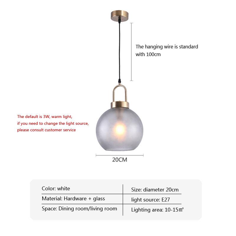 

Подвесные светильники Nordic Glass Ball для ресторанов, столовых, кухни, кабинетов, спален, прикроватных ламп, светильников without bulb