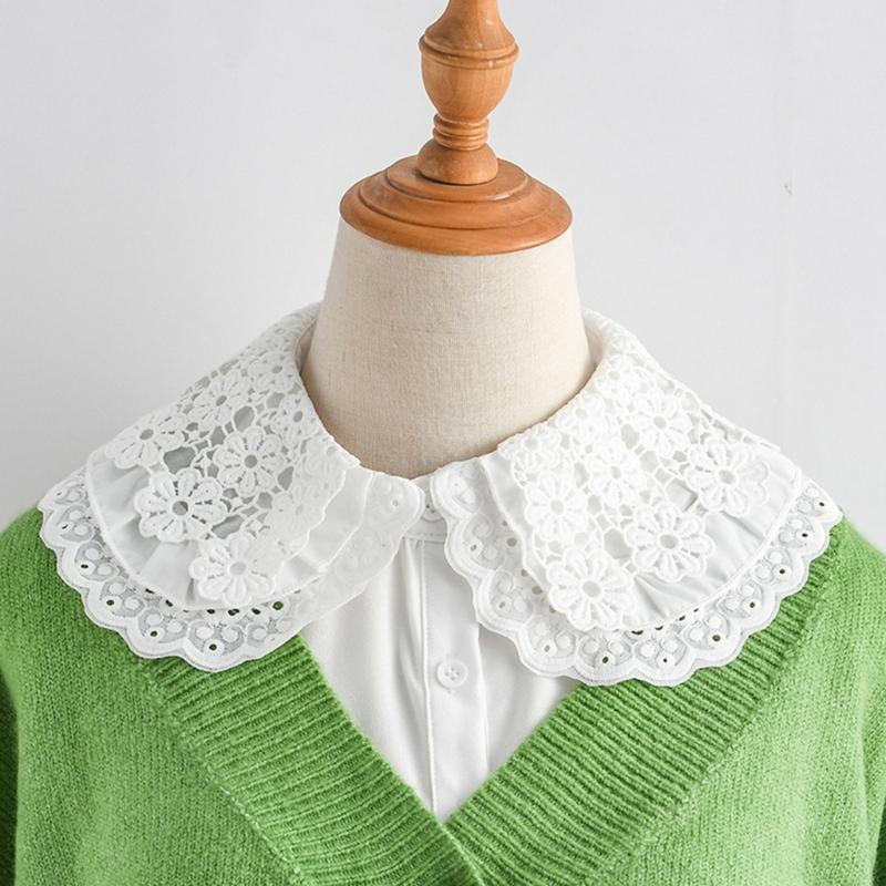 Flower Faux Collar Decorative Collars for Dress Suit Removable False Collar Universal Shawl Elegant Sweater Faux Collar