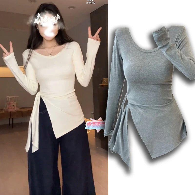 Women s Plus Size Slimming Split Knit Top - Spring 2025 4XL белый