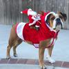 Pet Dog Christmas Costume Santa Claus Riding Costume Pet Clothes Riding Deer Costume Pet Christmas Products