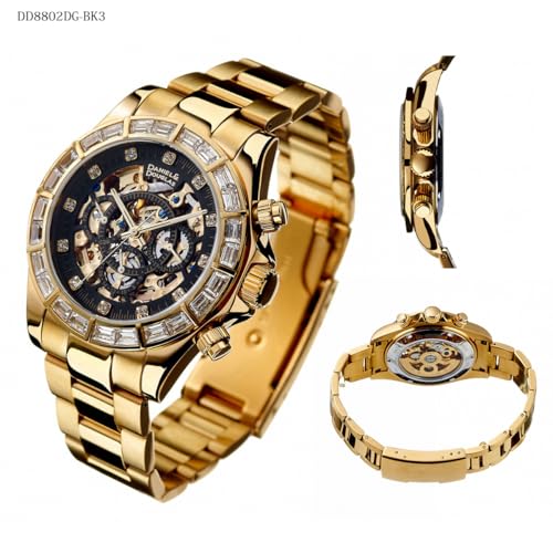 Daniel & Douglas DD8802DG-BK3 Automatic Watch, Gold and Black, Men's Mechanical Self-Winding Watch