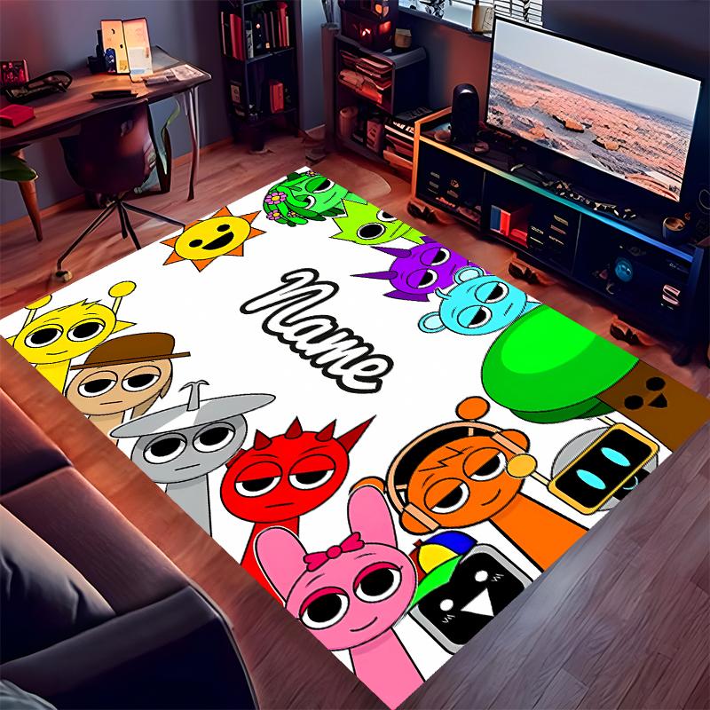 Custom personalization Game Sprunki Print Area Rug - Soft, Washable Non-Slip Indoor Mat,Living Room,Home&Office Decorative Rug