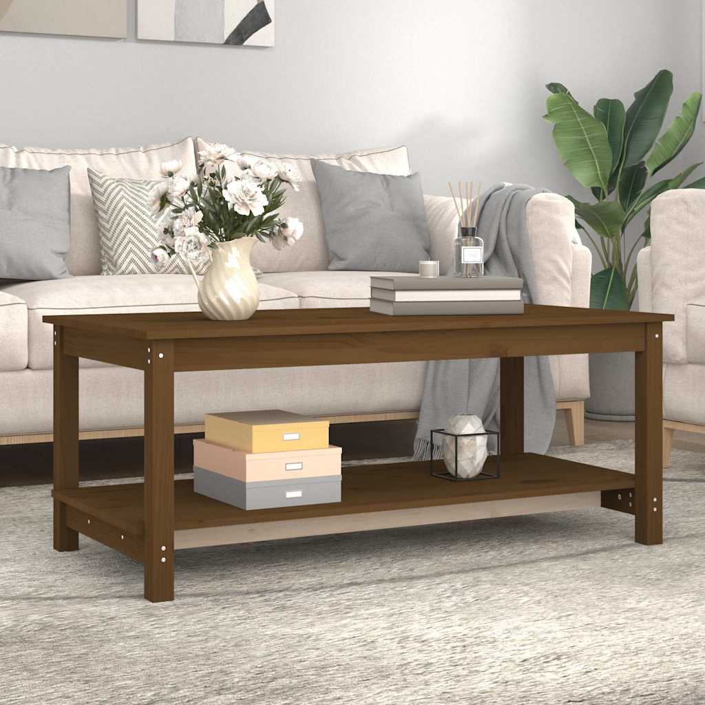 Coffee Table Honey Brown 110 X 55 X 45 Cm Solid Pine Wood