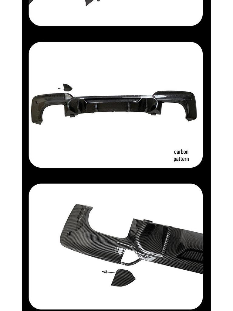 BMW X3 G01/G08 Rear Lip Kit: Glossy Black Carbon Fiber Diffuser