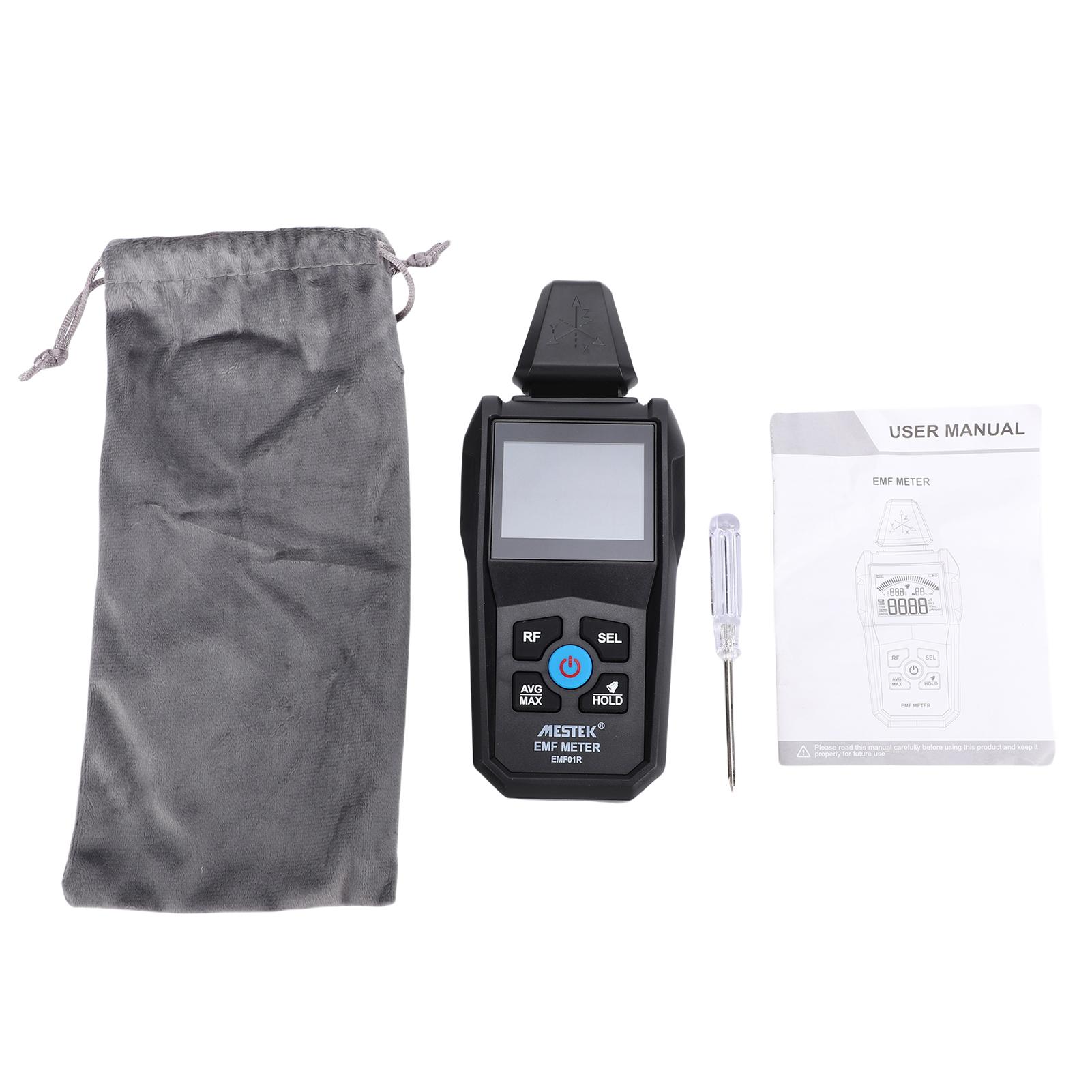 

5-in-1 Electromagnetic Radiation Meter EMF Detector High Precision Temperature Humidity Tester Detector High Sensitivity чорний