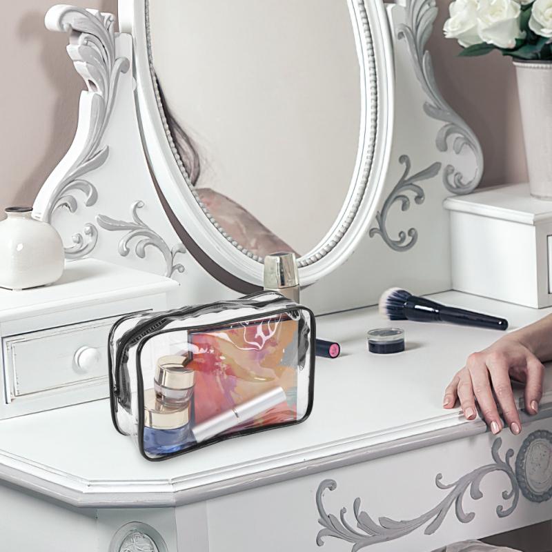 18pcs Waterproof Storage Bag With Zipper Transparent Travel Makeup Cosmetic Bag For Traveling