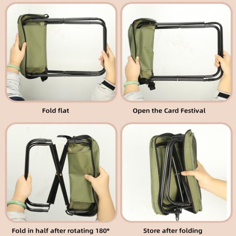 Portable foldable backpack stool lightweight compact camping chair for outdoor fishing, hiking, picnic and travel lounge