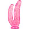 Double Gun Female Simulation Penis Size Double Head Crystal Penis with Suction Cup Female Pulling Masturbation Anal Plug