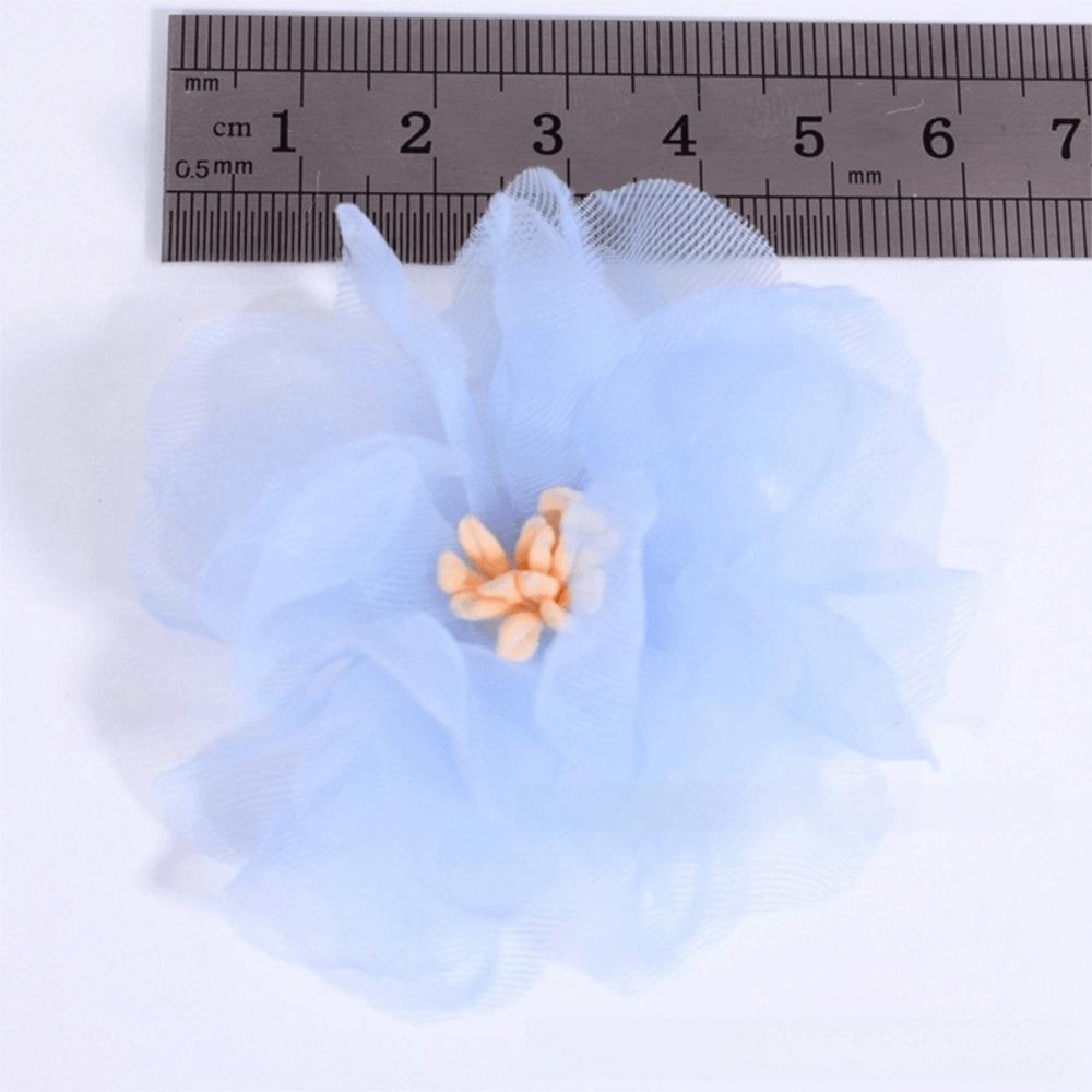 10Pcs Colorful Organza Artificial Flower Appliques  for Wedding Dress Hats Decoration