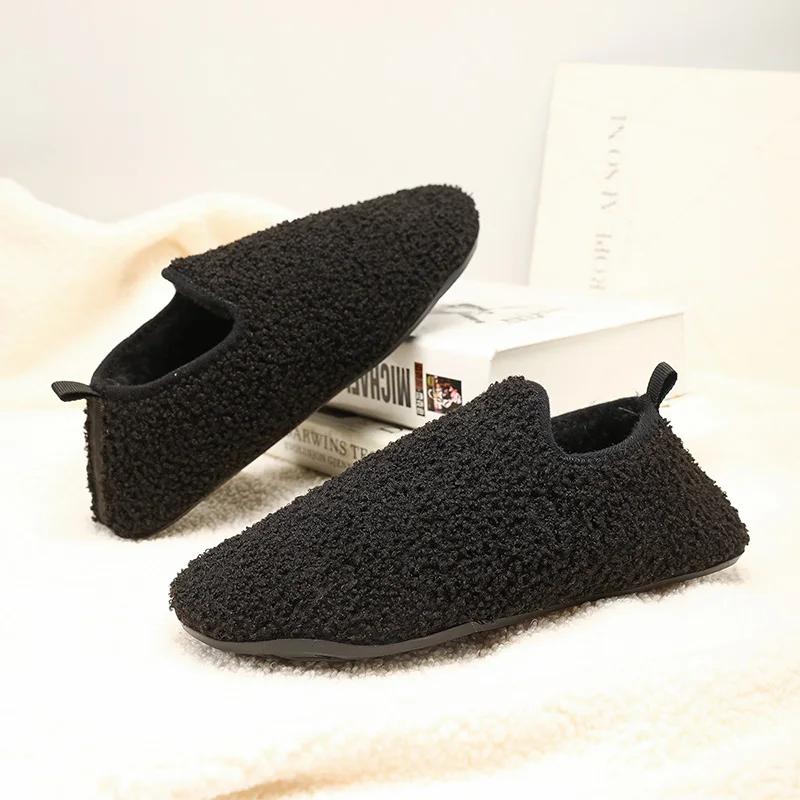 Men Winter Slippers High Quality Soft Plush Warm Slippers For Women Non-Slip Indoor Home Footwear Comfortable Couples Shoes