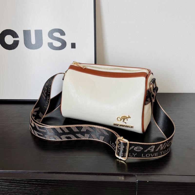 Premium textured messenger bag fashionable and simple contrasting color women's bag trendy retro casual shoulder bag