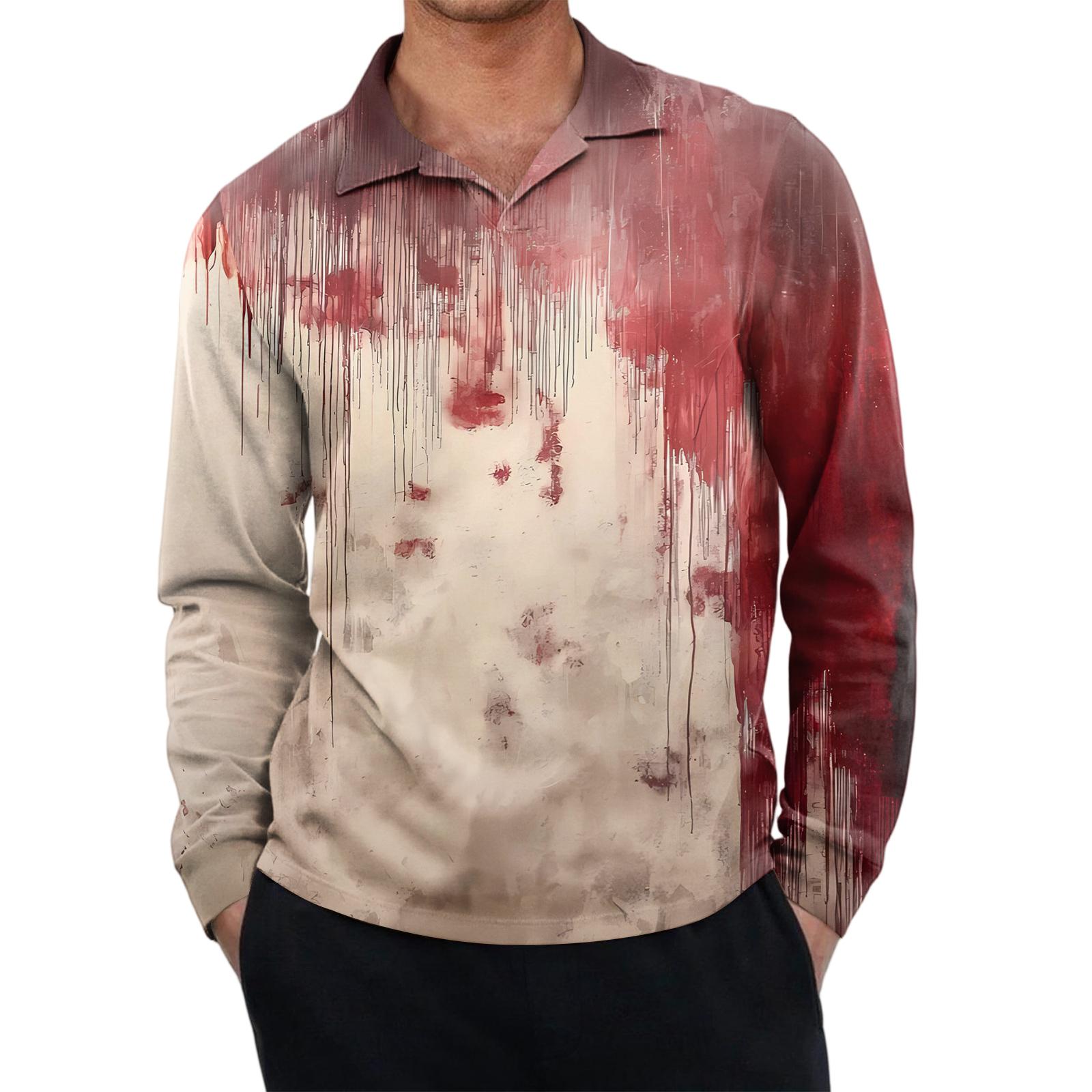 

Men s Casual Retro Small V-neck Long-sleeved Top M бежевый