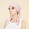 New Shimmer Pre-Tied Hat Women Muslim Hijab Turban Long Tail Headscarf Beanies Bonnet Hair Loss Chemo Cap Head Wrap Bandanas