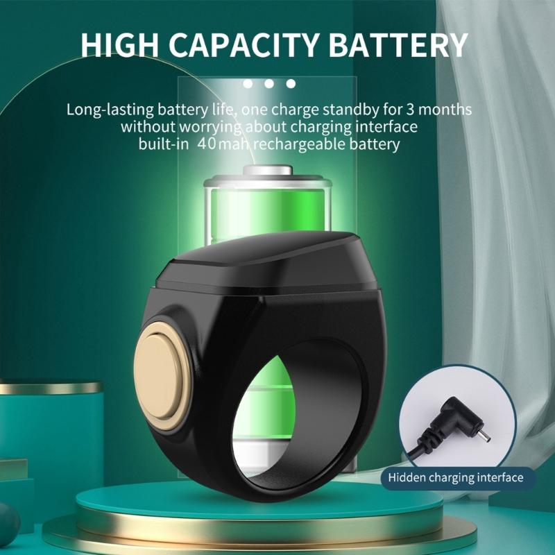 Electronic Intelligent Rings Counter With LCD Display Type C Charging Fit For Tasbih Prayer Counting Lightweight Design