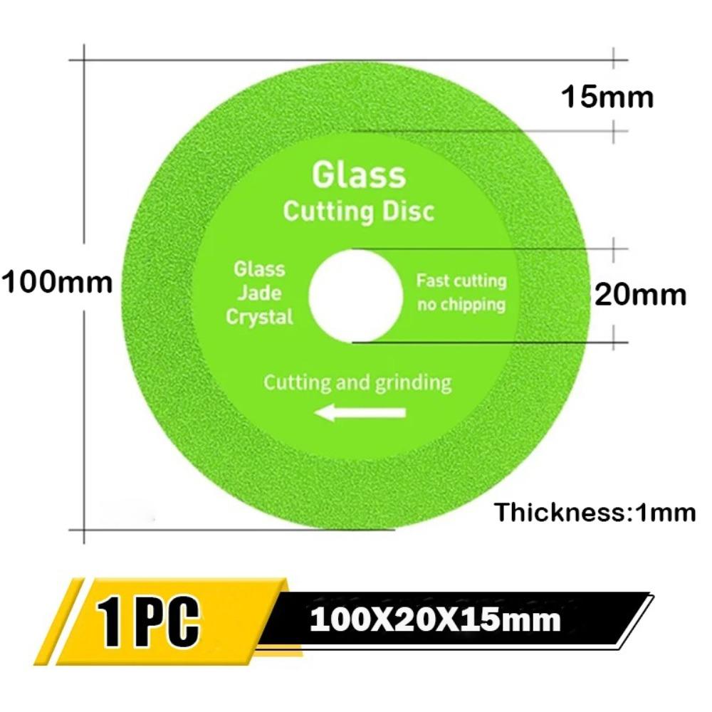 New 100X20X15mm Glass Cutting Disc 115X15X22.23mm Green Diamond Saw High Hardness Angle Grinder Ceramic Tile Jade