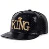 Women King Pattern Leather Hip-Hop Hats Spring Autumn Outdoor Use Adjustable Casual Baseball Caps Sunscreen Hat For Men And